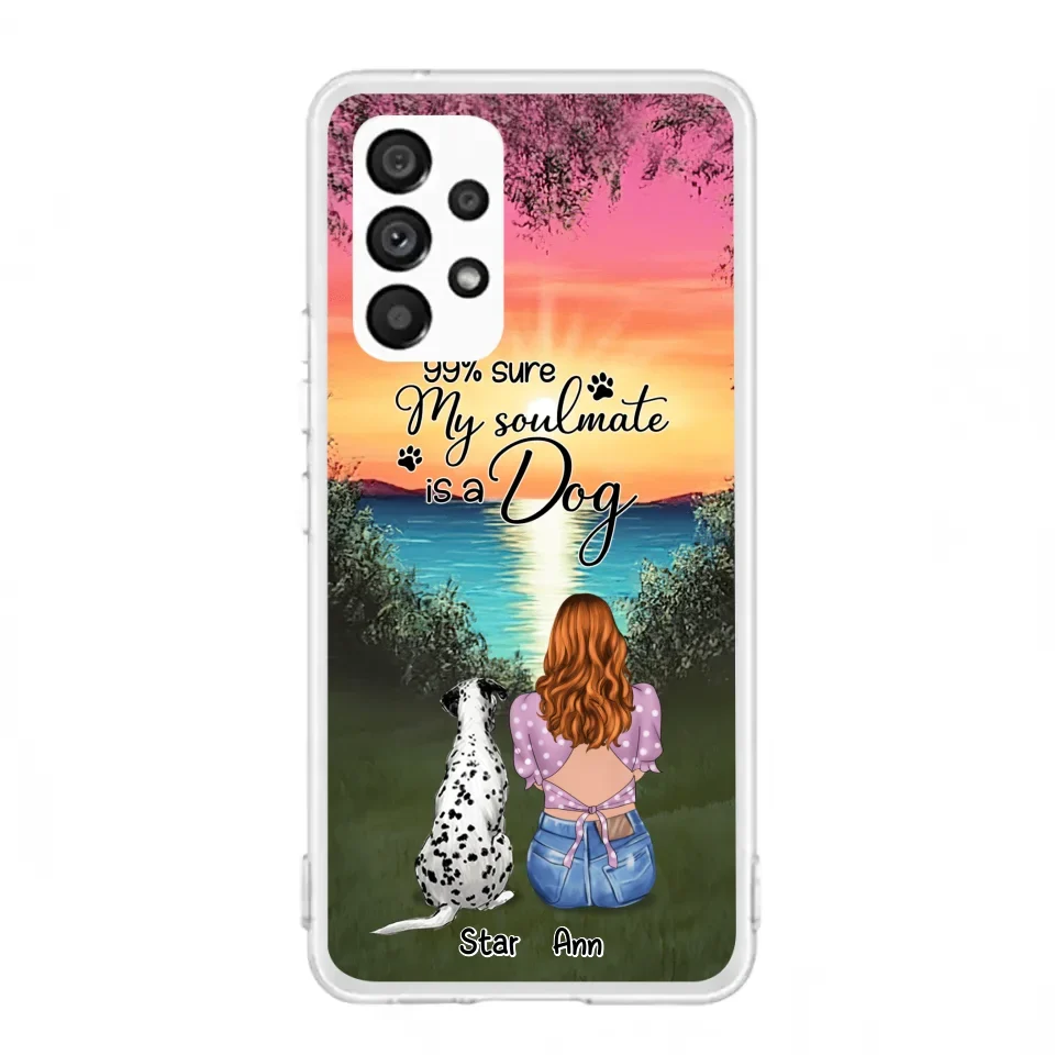 Custom Personalized Dog Mom Phone Case - Up to 4 Dogs - Gift Idea For Dog Lover - Just A Girl Who Loves Dogs - Case For iPhone And Samsung