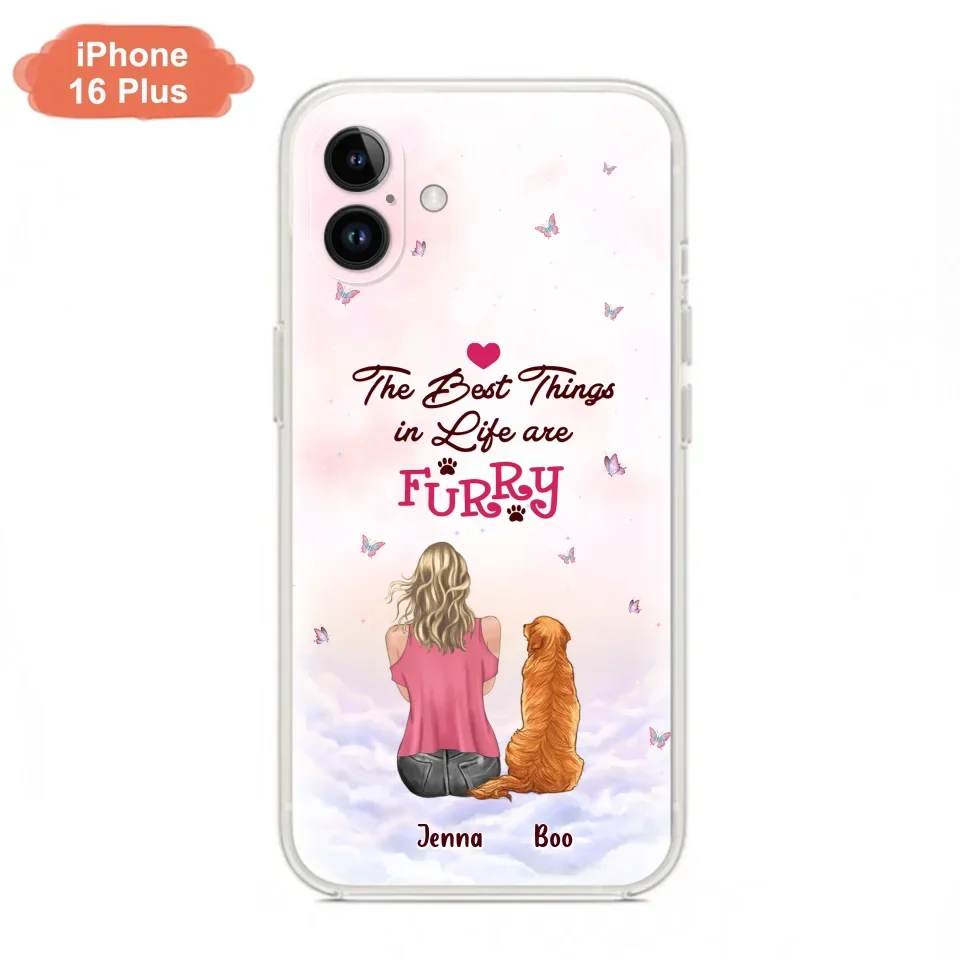 Custom Personalized Dog Mom Phone Case - Upto 5 Dogs - Gift Idea For Dog Lovers - The Best Things In Life Are Furry - Case for iPhone/Samsung