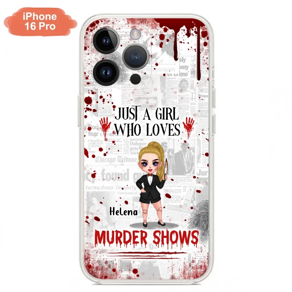 Personalized Witch Phone Case - Gift Idea For Witch Lover/ Halloween - Just A Girl Who Loves Murder Shows - Case For iPhone/Samsung