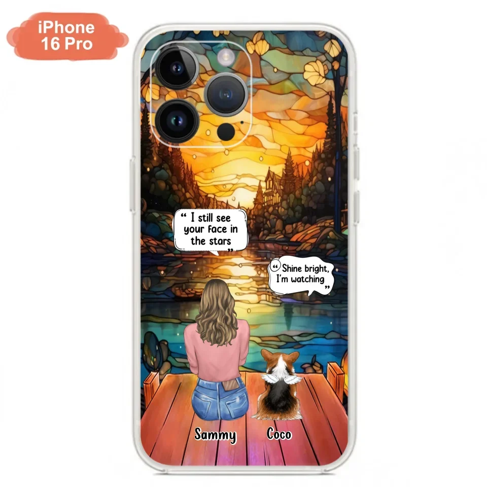 Personalized Memorial Pet Phone Case - Memorial Gift Idea For Dog/Cat/Rabbits Owners - I Still See Your Face In The Stars - Case For iPhone/Samsung