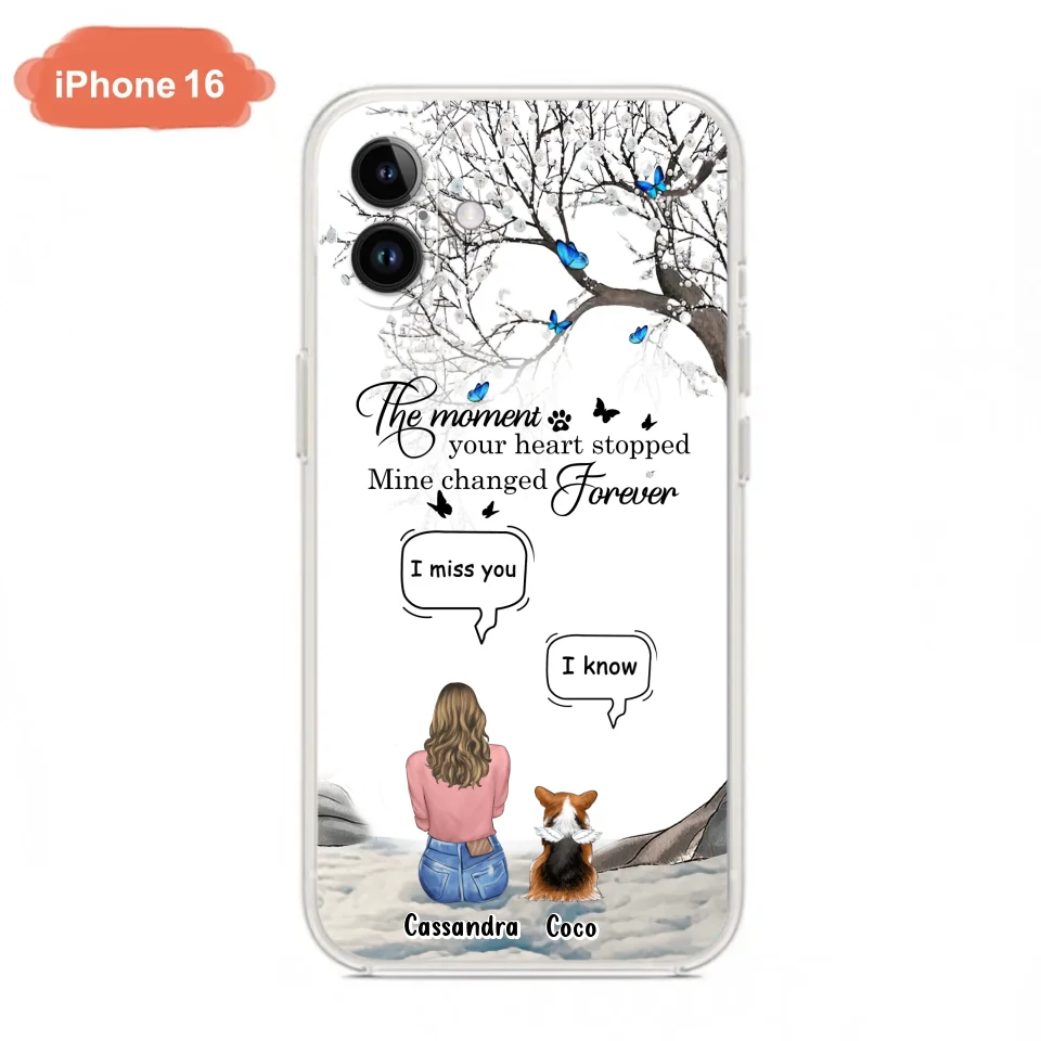 Personalized Pet Phone Case - Up to 4 Pets - Gift Idea For Couple/Dog/Cat Lover - The Moment Your Heart Stopped Mine Changed Forever - Case For iPhone/Samsung