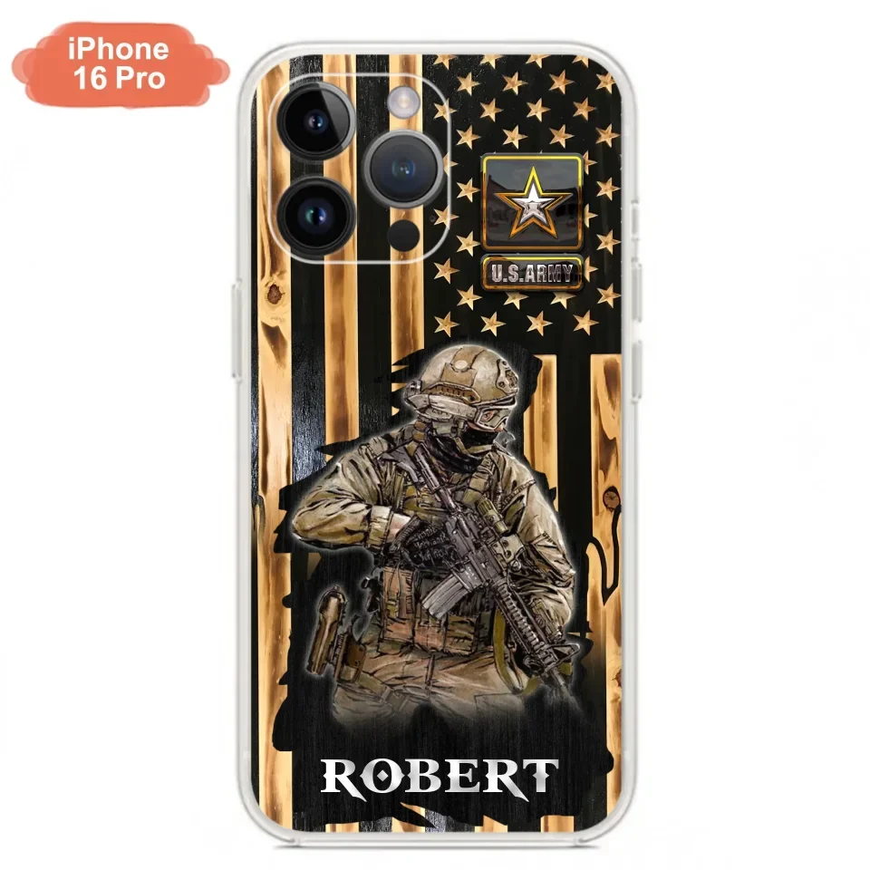 Custom Personalized Veteran US Flag Phone Case - Gift Idea For Veteran/ Soldier - Case For iPhone/ Samsung
