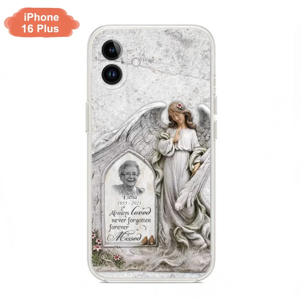 Custom Personalized Memorial Photo Phone Case - Memorial Gift Idea For Family Member - Always Loved Never Forgotten Forever Missed - Case For iPhone/Samsung