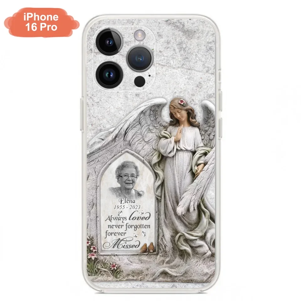 Custom Personalized Memorial Photo Phone Case - Memorial Gift Idea For Family Member - Always Loved Never Forgotten Forever Missed - Case For iPhone/Samsung