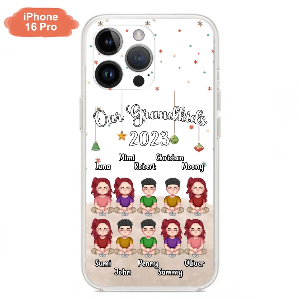 Personalized Grandkids Phone Case - Gift Idea For Grandma - Up to 10 Grandkids - Our Grandkids 2023