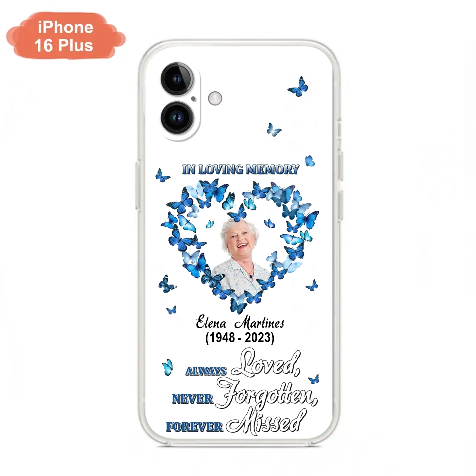 Personalized Memorial Phone Case - Upload Photo - Memorial Gift Idea For Family Member - Always Loved Never Forgotten Forever Missed  - Case For iPhone/Samsung