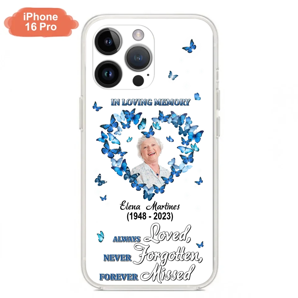 Personalized Memorial Phone Case - Upload Photo - Memorial Gift Idea For Family Member - Always Loved Never Forgotten Forever Missed  - Case For iPhone/Samsung