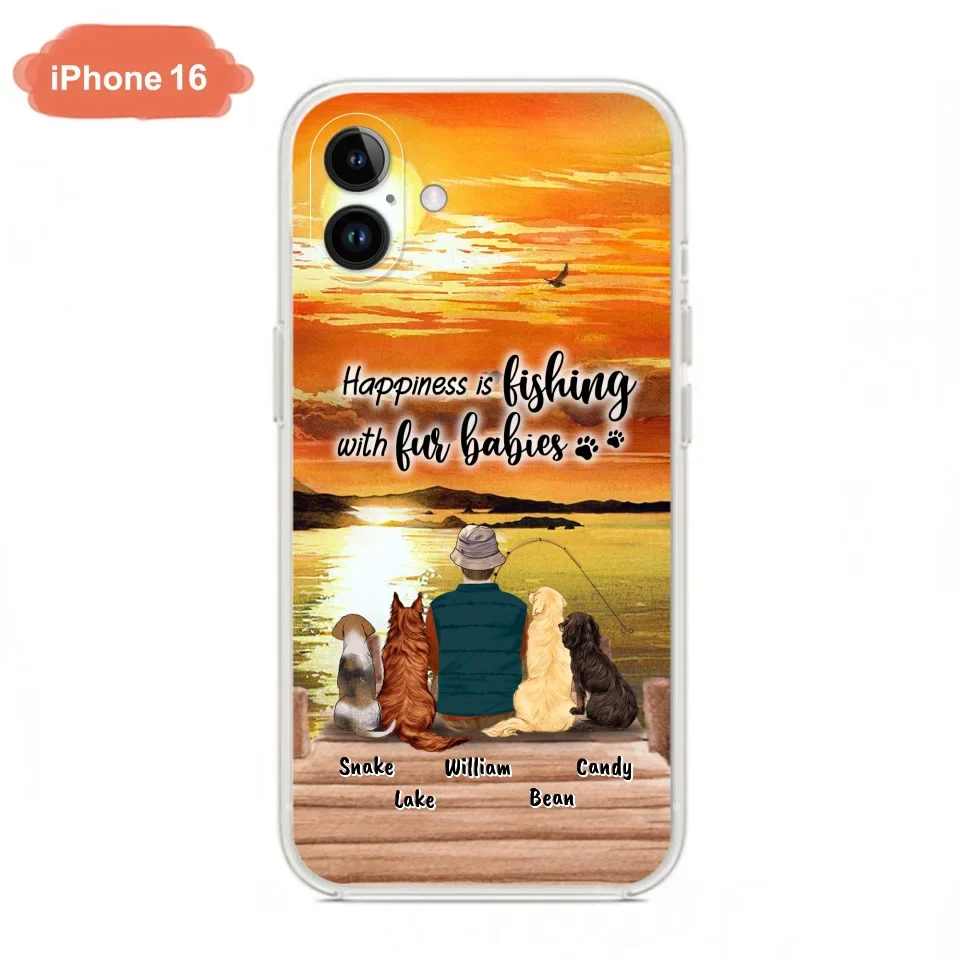 Custom Personalized Fishing Man/Woman Phone Case - Upto 4 Pets - Phone Case For iPhone and Samsung - 4TC88X