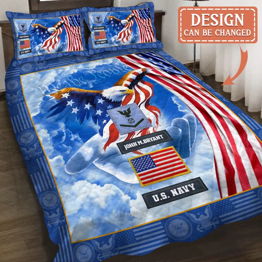 Personalized Veteran Quilt Bed Sets - Father's Day & Birthday Gift Idea For Veteran