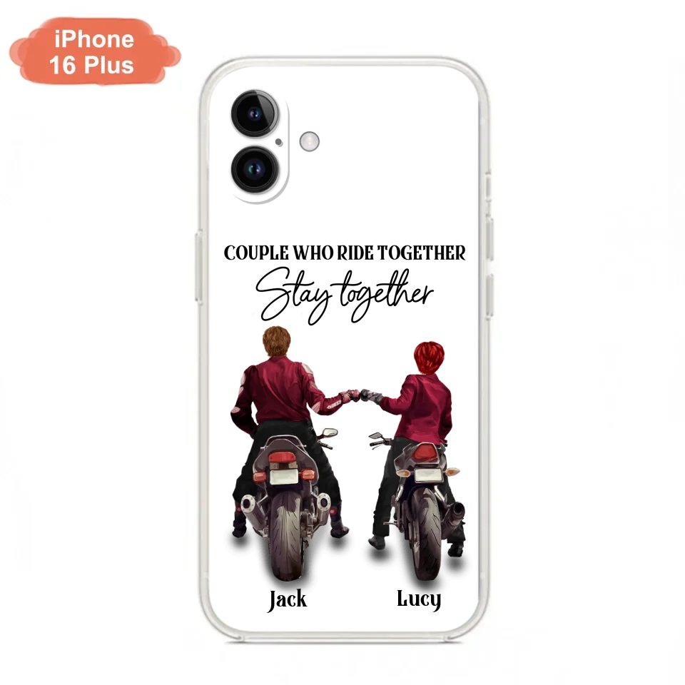 Personalized Riding Couple Phone Case - Gift Idea For Couple/Valentines Day/Her/Him - Couple Who Ride Together Stay Together - Case For Iphone/Samsung