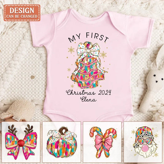 Personalized Christmas Baby Onesie - Gift Idea For Your Baby/Christmas - My First Christmas 2024