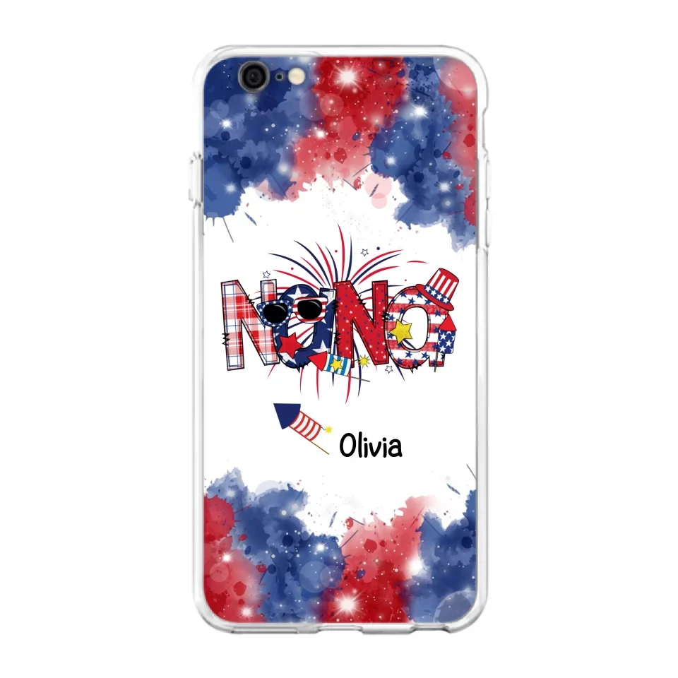 Custom Personalized Grandma Phone Case - 4th of July Mimi Phone Case With Child Names - Up To 10 Children - Gift Idea For Grandma - Cases For Iphone And Samsung