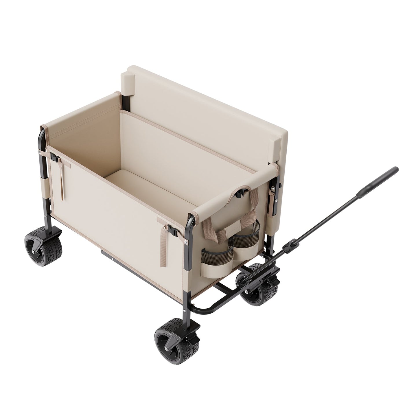 Foldable Wagon Cart Converts to Bench 550lb Load & 220L Utility Wagon for Camp