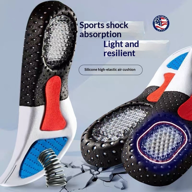 Arch-support Athletic Insoles With Sweat-absorbing Latex Air Cushioning