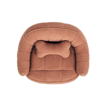 Louie 30.5" Modern Dog Sofa Bed with Bone Pillow, Medium, Spice