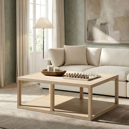 Ellis - Open Frame Coffee Table With Lower Shelf - Natural