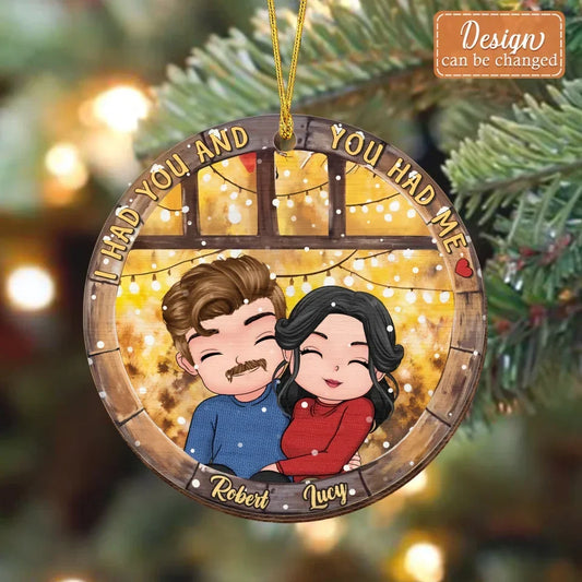 Personalized Couple Window Xmas Wooden Ornament - Christmas Gift Idea For Couple - All Of Me Loves All Of You