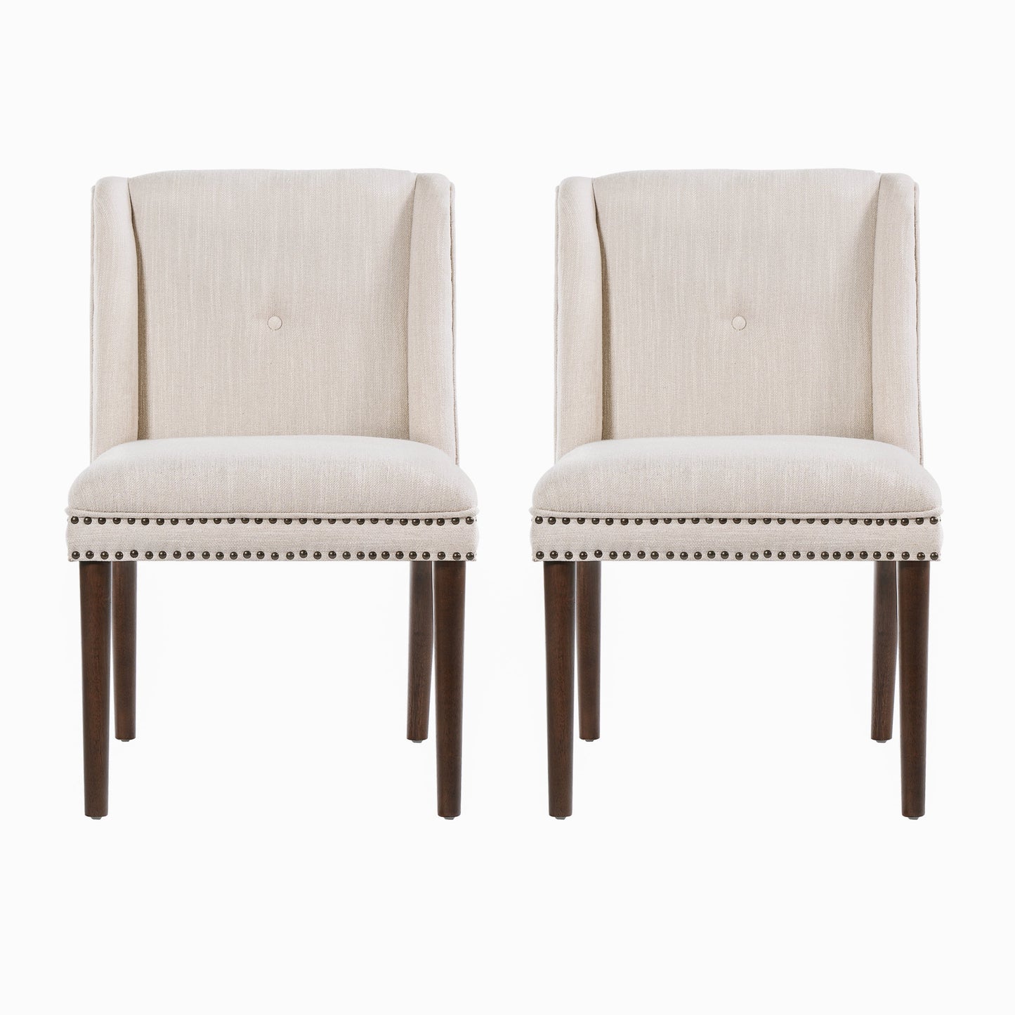 Light Luxury Rivet Upholstered Dining Chair Set of 2