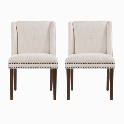 Light Luxury Rivet Upholstered Dining Chair Set of 2