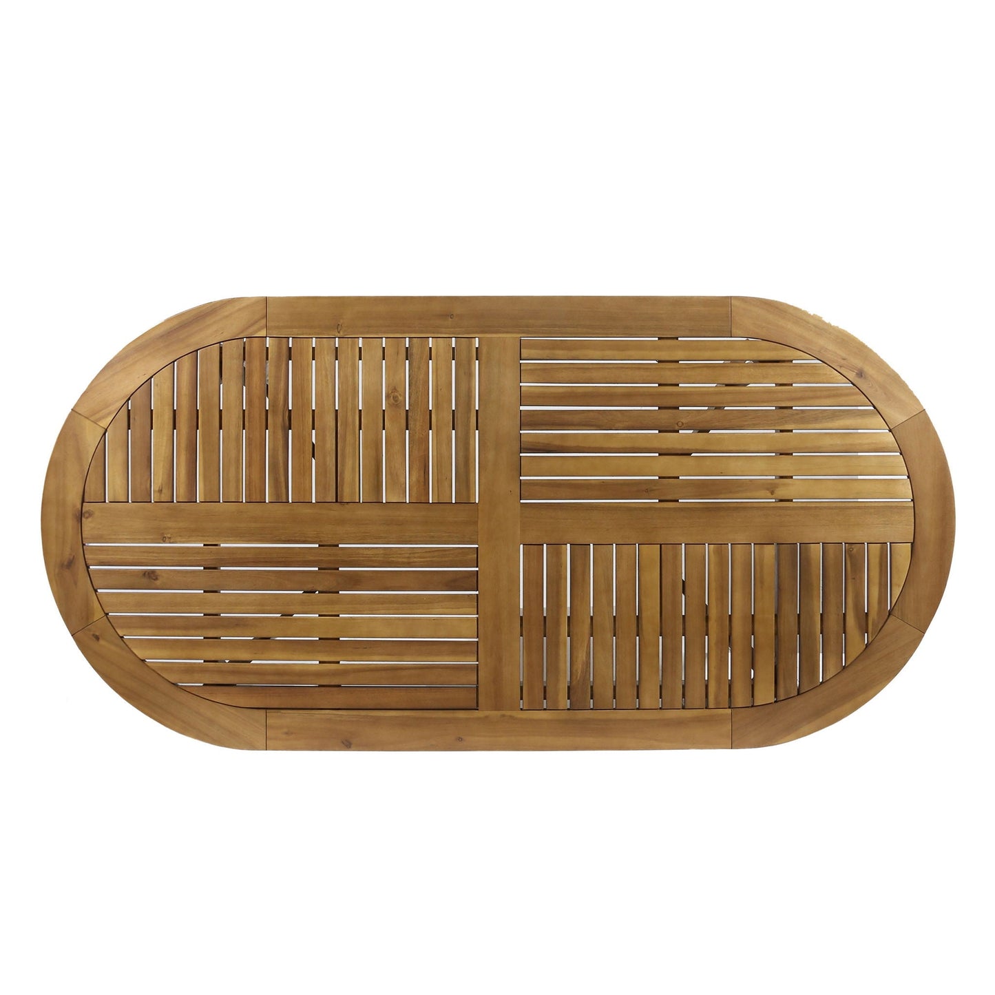 Outdoor Table With Smooth Lines, Slat Top