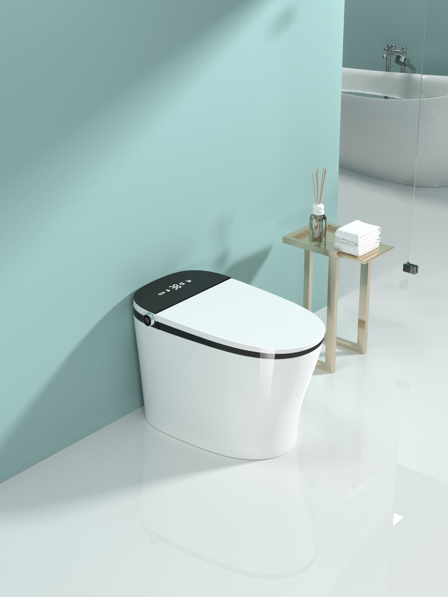 Smart Toilet with Bidet Built In, Heated Seat, Auto Flush, and LED Display