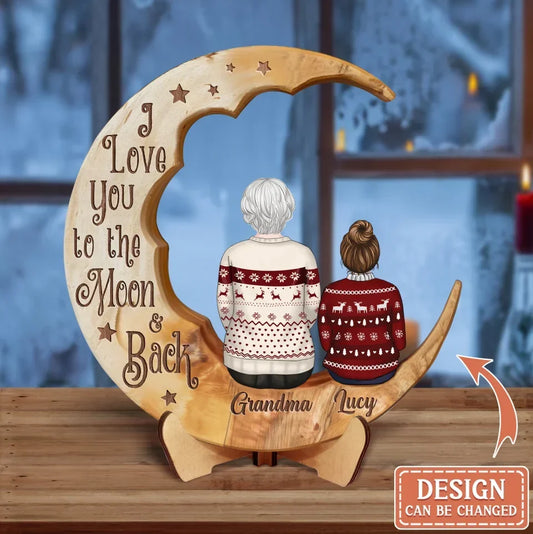 Personalized Grandma And Kids Wooden Art - Christmas Gift Idea For Grandma - The Love Between A Grandma & Her Grandkids Is Forever