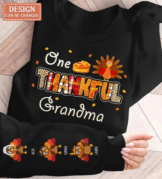 Personalized Grandma AOP Sweater - Up to 8 Kids - Gift Idea To Grandma/Mom - One Thankful Grandma