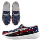 Personalized USA Flag Sneakers, Custom Stars and Stripes Loafer Shoes, Fur Lining Shoe, Pride in Comfort,FN042-24020304-7w