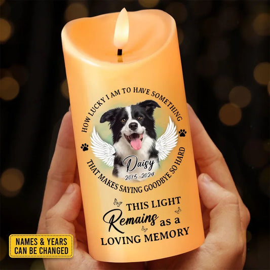 Personalized Memorial Pet Led Candle - Upload Photo - This Light Remains As A Loving Memory