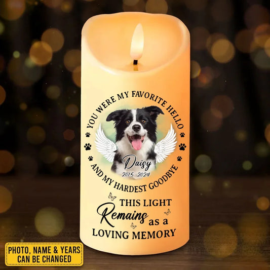 Personalized Memorial Pet Led Candle - Upload Photo - This Light Remains As A Loving Memory