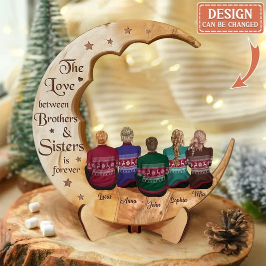 Personalized Sisters Moon Wooden Art - Gift Idea For Sisters/Brothers/Siblings - There Is No Greater Gift Than Sisters