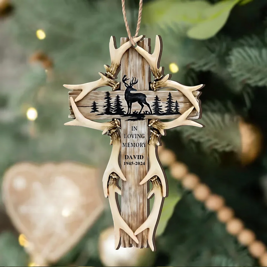 Personalized Hunting Wooden Ornament - Memorial Gift Idea For Hunting Lover/Christmas