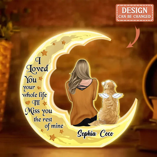 Personalized Memorial Pet Moon Light Box - Memorial Gift Idea For Dog/Cat/Rabbit Lover - Your Light Will Always Shine In My Heart