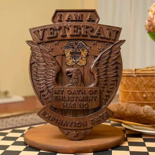 Personalized Veteran Wooden Sign - Gift Idea For Veteran - I Am A Veteran