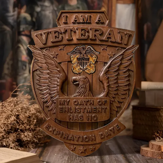 Personalized Veteran Wooden Sign - Gift Idea For Veteran - I Am A Veteran