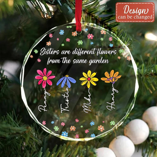 Personalized Flowers Glass Ornament - Gift Idea For Besties/Friends/Sisters - If Friends Were Flowers I'd Pick You