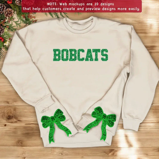 Custom Personalized Name Side Bow Embroidered Sweatshirt