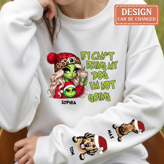 Personalized If I Can't Bring My Dog I'm Not Going AOP Sweater - Up to 5 Dogs - Christmas Gift Idea For Dog Lover