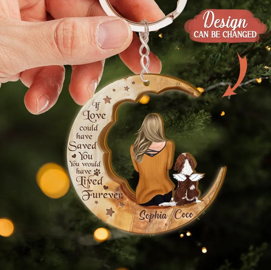 Personalized Memorial Pet Wooden Keychain - Memorial Gift Idea For Pet Lover - I Loved You Your Whole Life I'll Miss You The Rest Of Mine