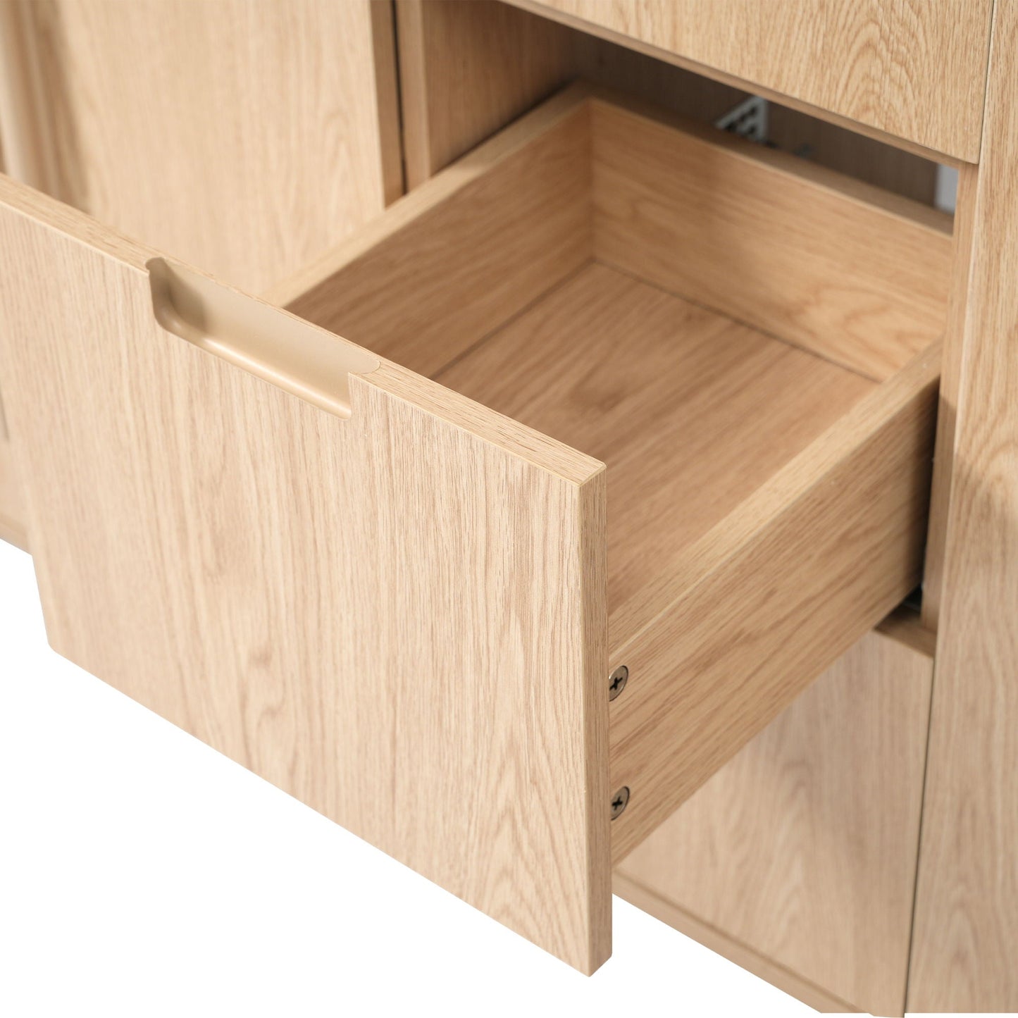 Double Sink Bathroom Vanity With Sinks, Soft Close Doors & 3 Drawers - Wood