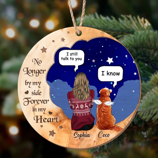 Personalized Memorial Pet Moon Wooden Ornament - Memorial Gift For Dog/Cat/Rabbit Lover - I Love You To The Moon & Back