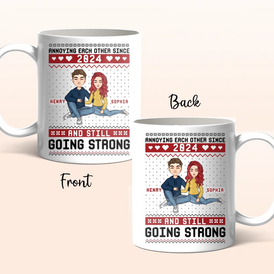 Personalized Couple Coffee Mug - Anniversary Gift Idea For Couple - Annoying Each Other Since 2024 And Still Going Strong