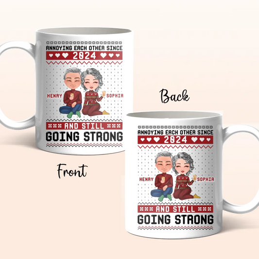 Personalized Couple Coffee Mug - Anniversary/Christmas Gift Idea For Couple - Annoying Each Other For 40 Years And Still Going Strong