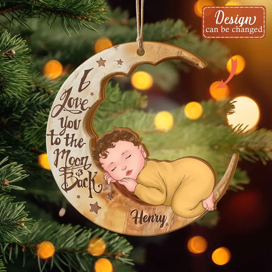 Personalized Baby Wooden Ornament - Christmas Gift Idea - My 1st Christmas