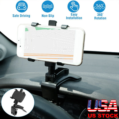 Car Dashboard Phone Bracket Stand Car Phone Holder Non-slip 360¡Rotation Dashboard Phone Clamp Suitable For 3-7in Cell Phone