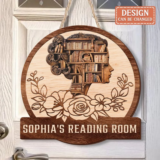 Personalized Reading Room Wooden Sign - Gift Idea Book Lover