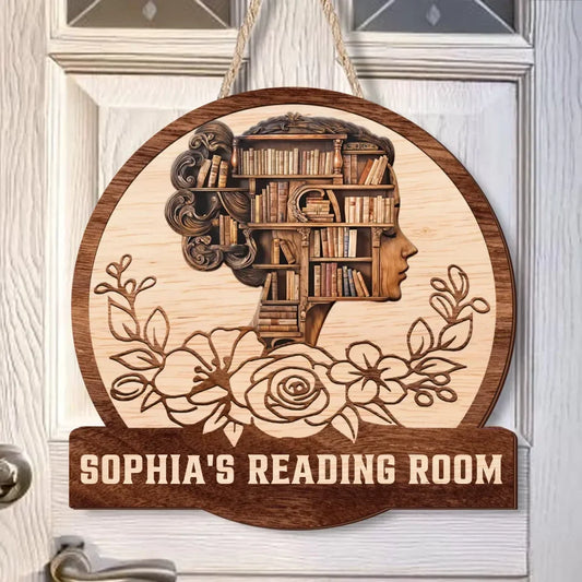 Personalized Reading Room Wooden Sign - Gift Idea Book Lover
