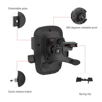Car Phone Mount Universal 360¡ Rotation Phone Holder Air Vent Car Phone Mount Stand for iPhone XS/XS Max/XS/X Galaxy S10/S9+/S8 Google Huawei