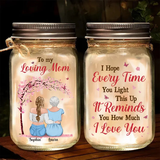 Personalized Mom & Daughter Mason Jar Light - Gift Idea For Mother/ Daughter