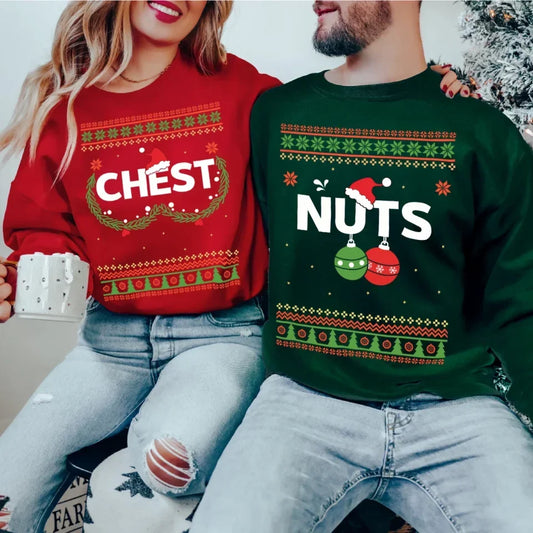 Personalized Couple Sweatshirt - Christmas Gift Idea For Couple/Him/Her